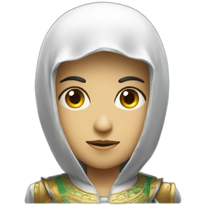 the face of a deadly robot wearing Saudi clothes emoji