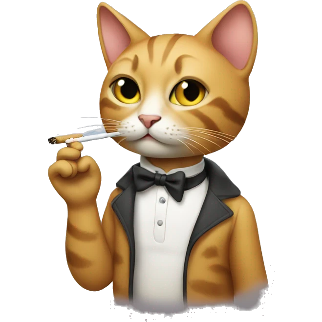 Cat smoking a cigarette emoji