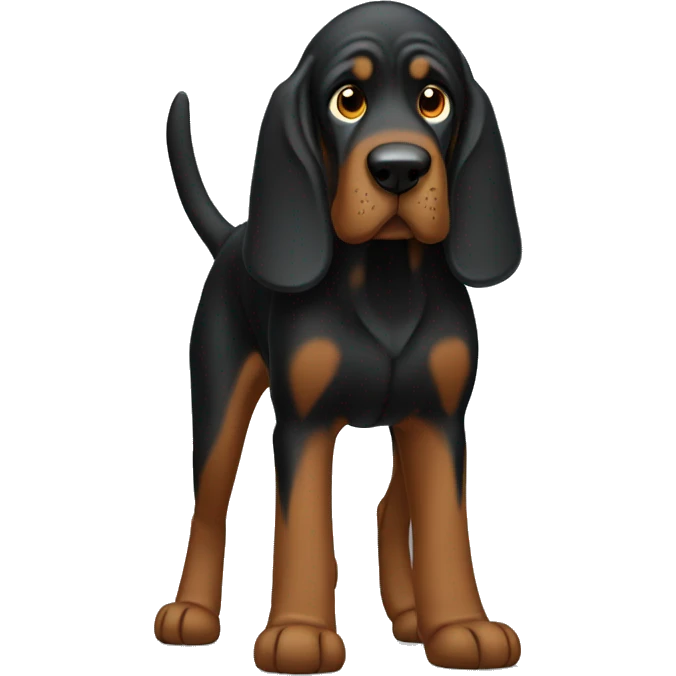 Black bloodhound standing  emoji
