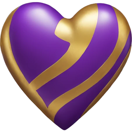 Purple and Gold Heart emoji