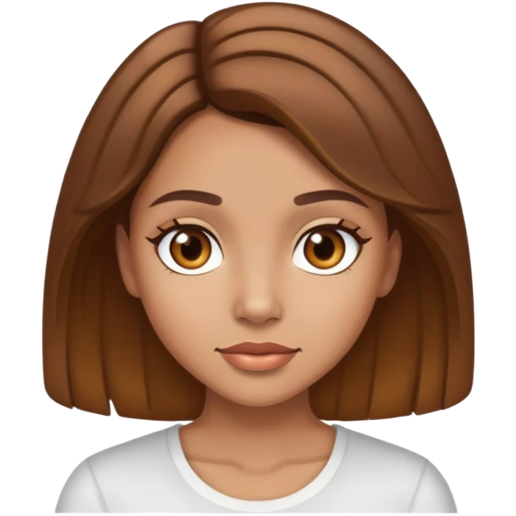 Light skin girl with brown hair and highlights emoji