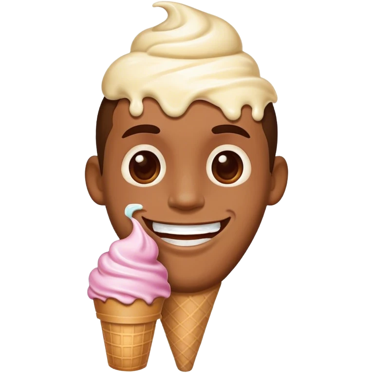 Man with ice cream on face  emoji