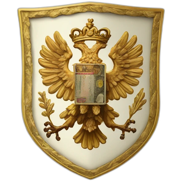 money in the middle of a coat of arms emoji
