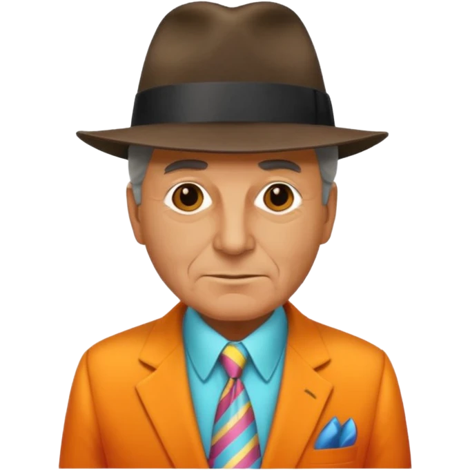 Aged mobster with colored suit and hat emoji