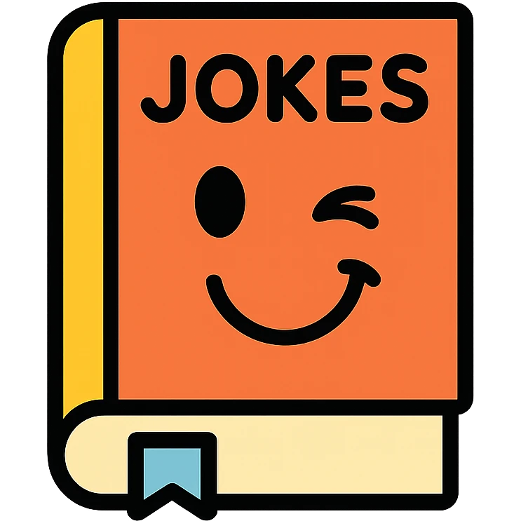 joke book with a winking face on the cover, simple and bold icon style emoji