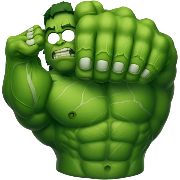 big muscular green cool hulks fist  emoji