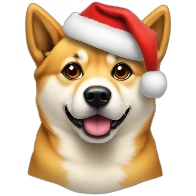 Doge face with santa hat emoji