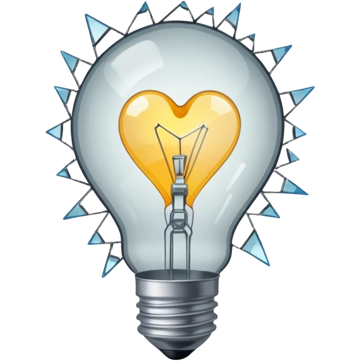 A light bulb broken in half is like "💔" emoji
