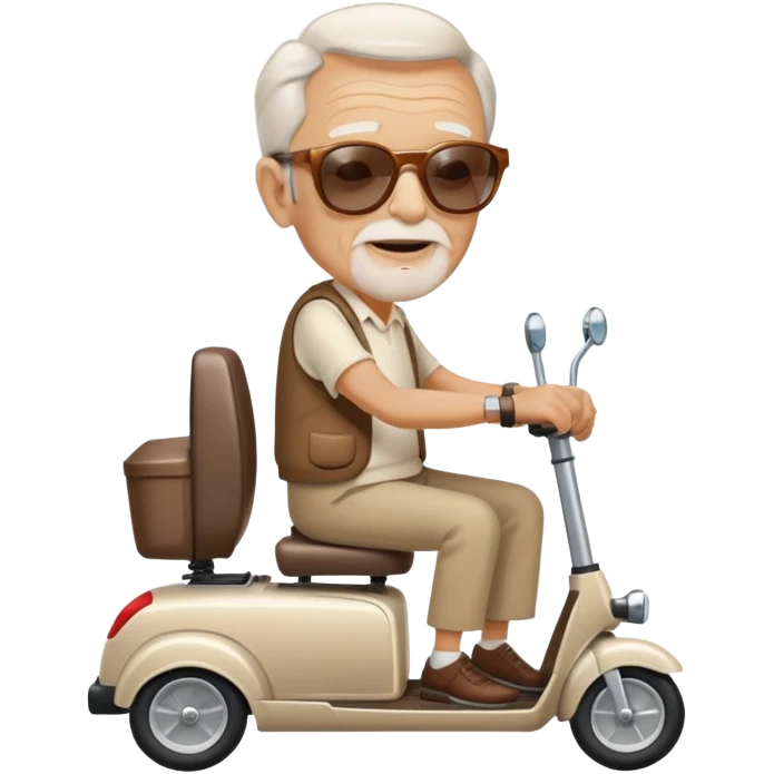 An old man wearing sunglasses on a mobility scooter emoji