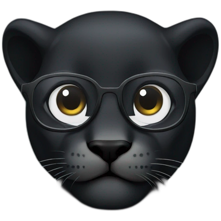 Black panther with glasses emoji