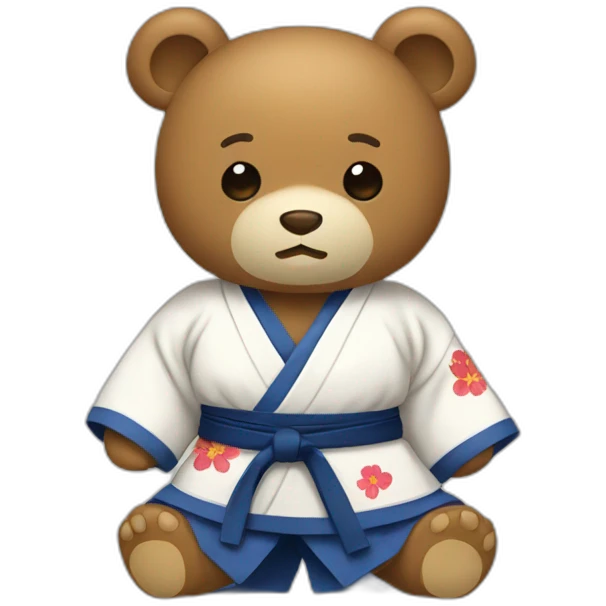 a teddy bear with a kimono of judo emoji
