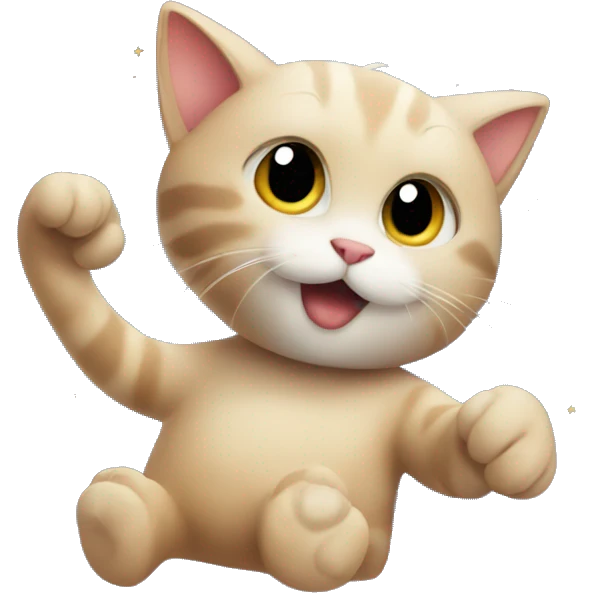 Cat playing with a star emoji