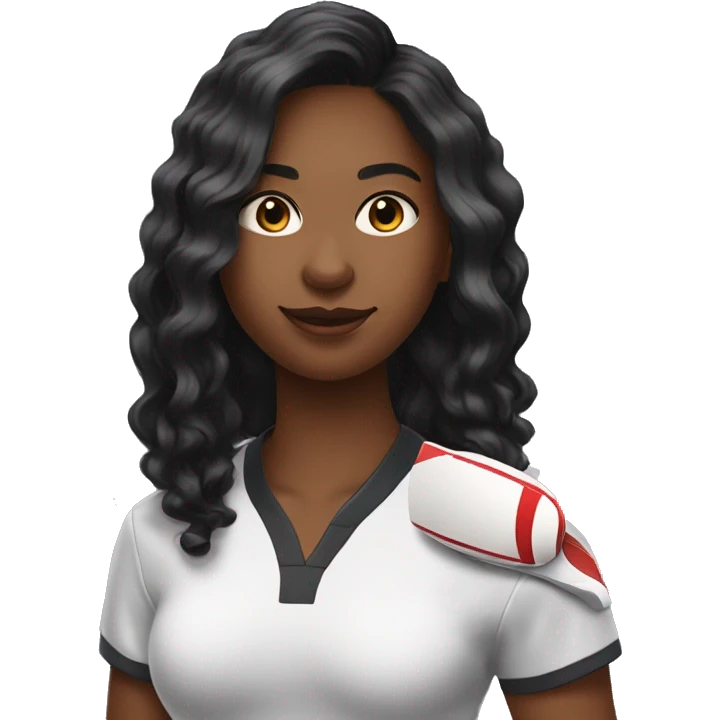 Fille aux cheveux noirs qui fait du ping-pong emoji