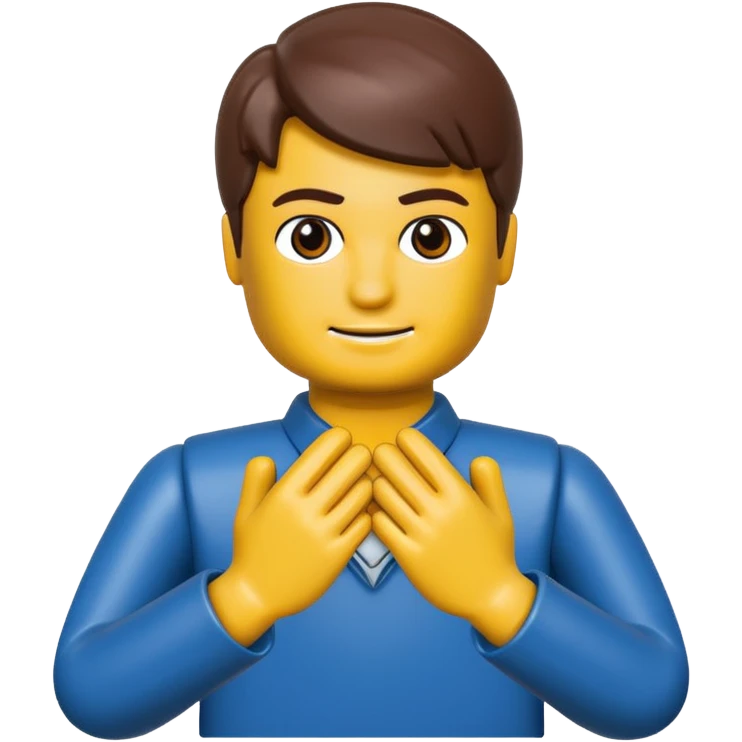 the hands need to be around the neck, hands like a lego person emoji