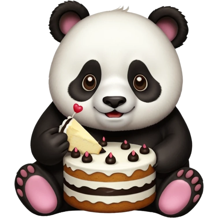 Panda eating cake emoji