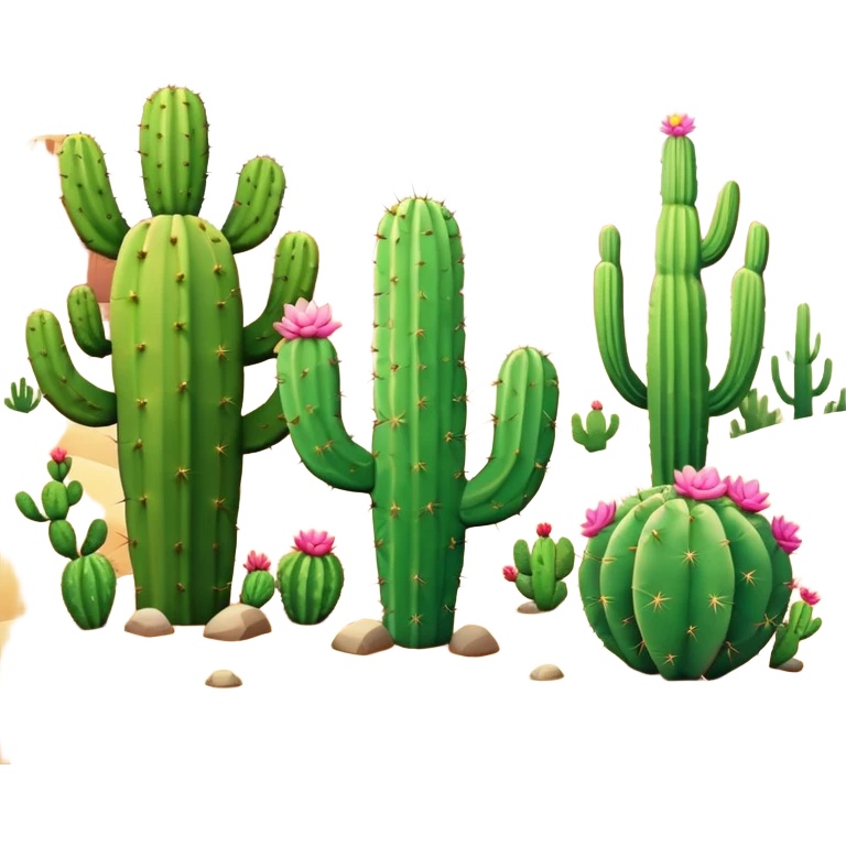 kawaii cactus landscape  emoji