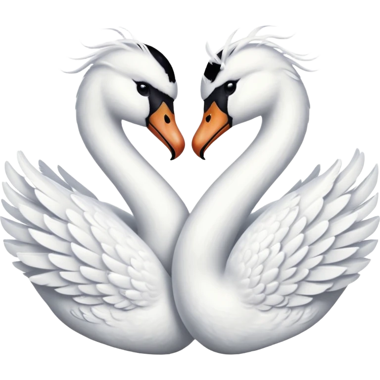 Two swans making heart emoji