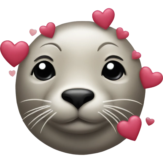 Seal with hearts emoji