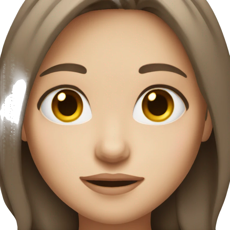 A beautiful girl with brown hair with white skin emoji