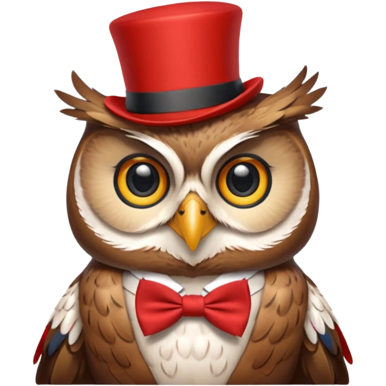 cool happy owl with bowtie on head  emoji