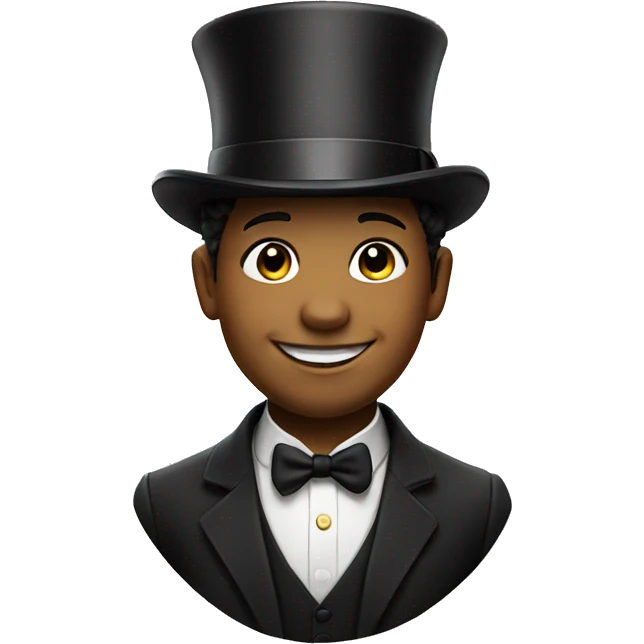 Smiling boy in top hat emoji