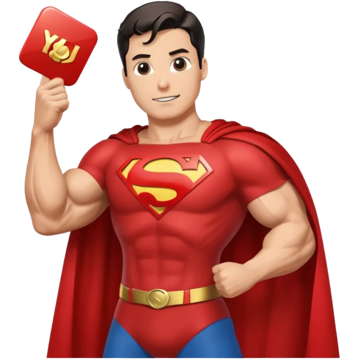 superman flexing youtube golden play button emoji