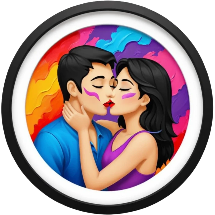 The Kiss in painting frame
















 emoji
