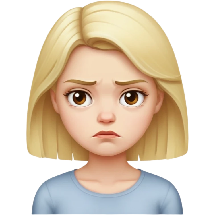 Blonde girl grumpy emoji
