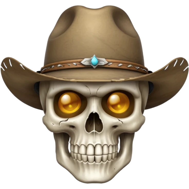 A skull face with cowboy hat emoji
