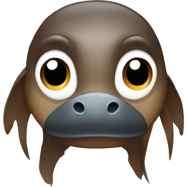 platypus with long brown, waivy hair emoji