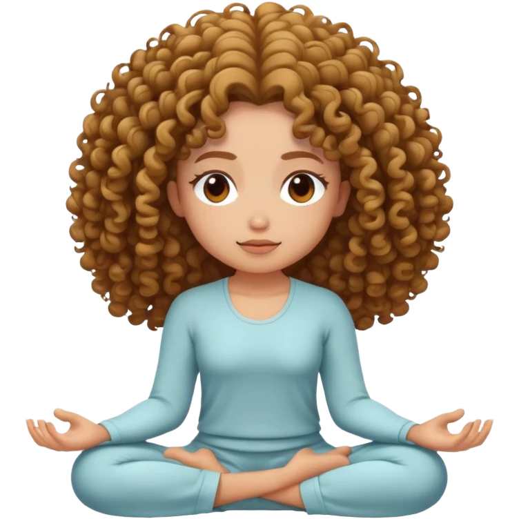 curly girl meditate emoji