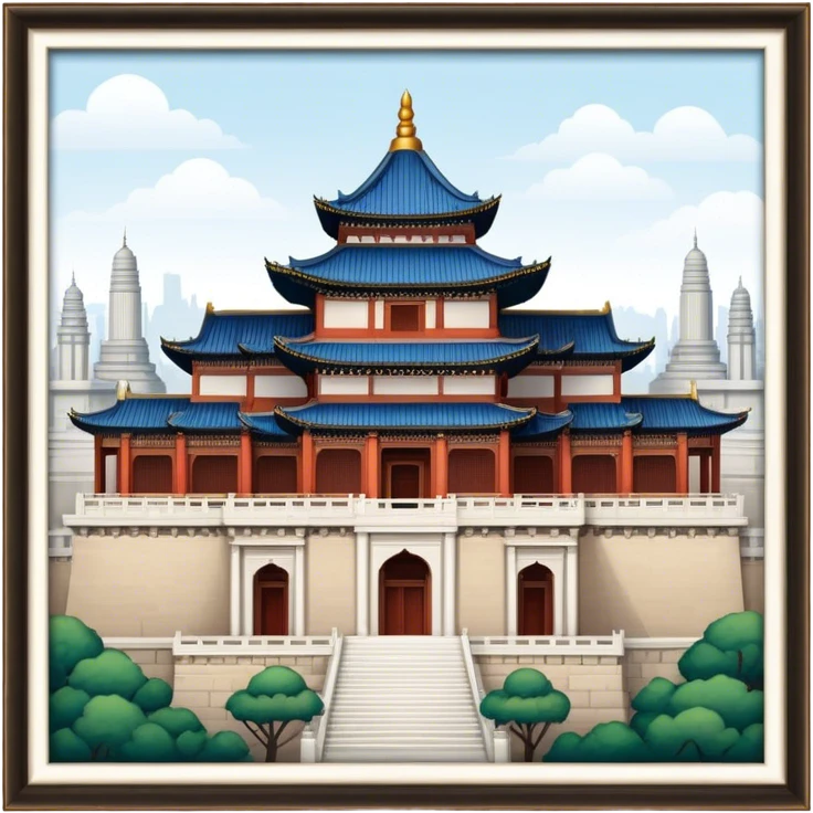 Cinematic Realistic Imperial City of Hu·∫ø Landmark Emoji, showcasing historic palaces and temples rendered with intricate textures and regal, soft lighting. emoji
