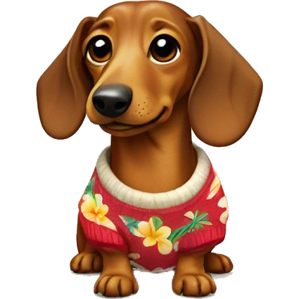 Dachshund wearing Hawaiian Sweater  emoji