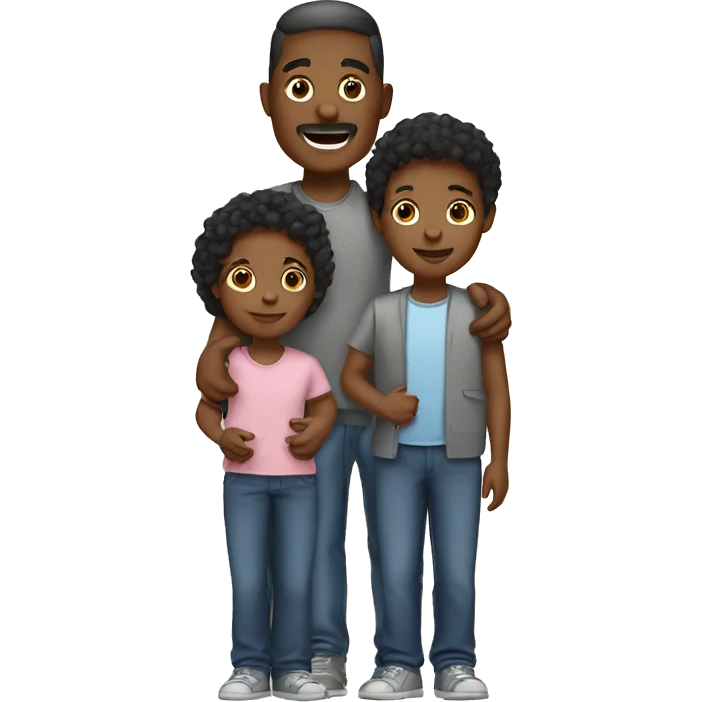 Black family with 2 sons and 1 daughter  emoji