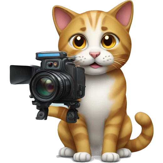 cat filming a movie emoji