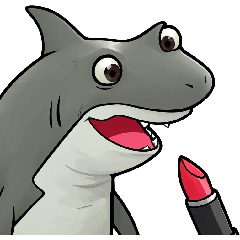 hammerhead shark with lipstick  emoji
