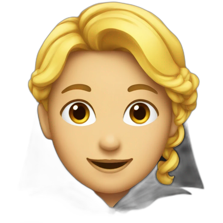 Happy-girl—face-with-black-cape-costume emoji