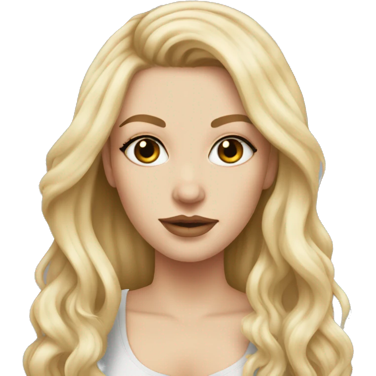 beautiful white girl with tattoos, with long blond hair  emoji