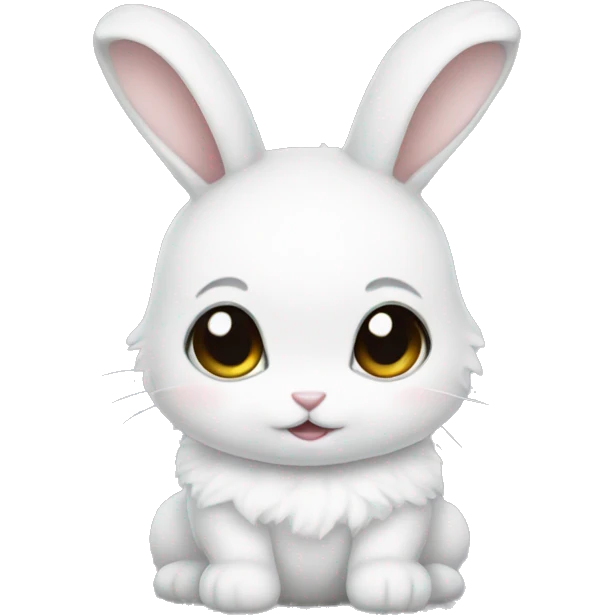 baby winter bunny white bow emoji