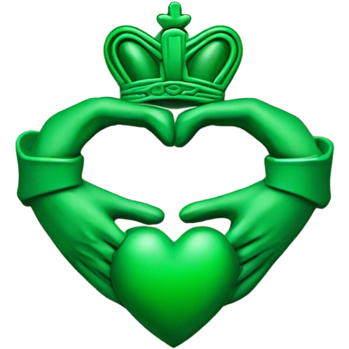 Green Claddagh heart no hands emoji