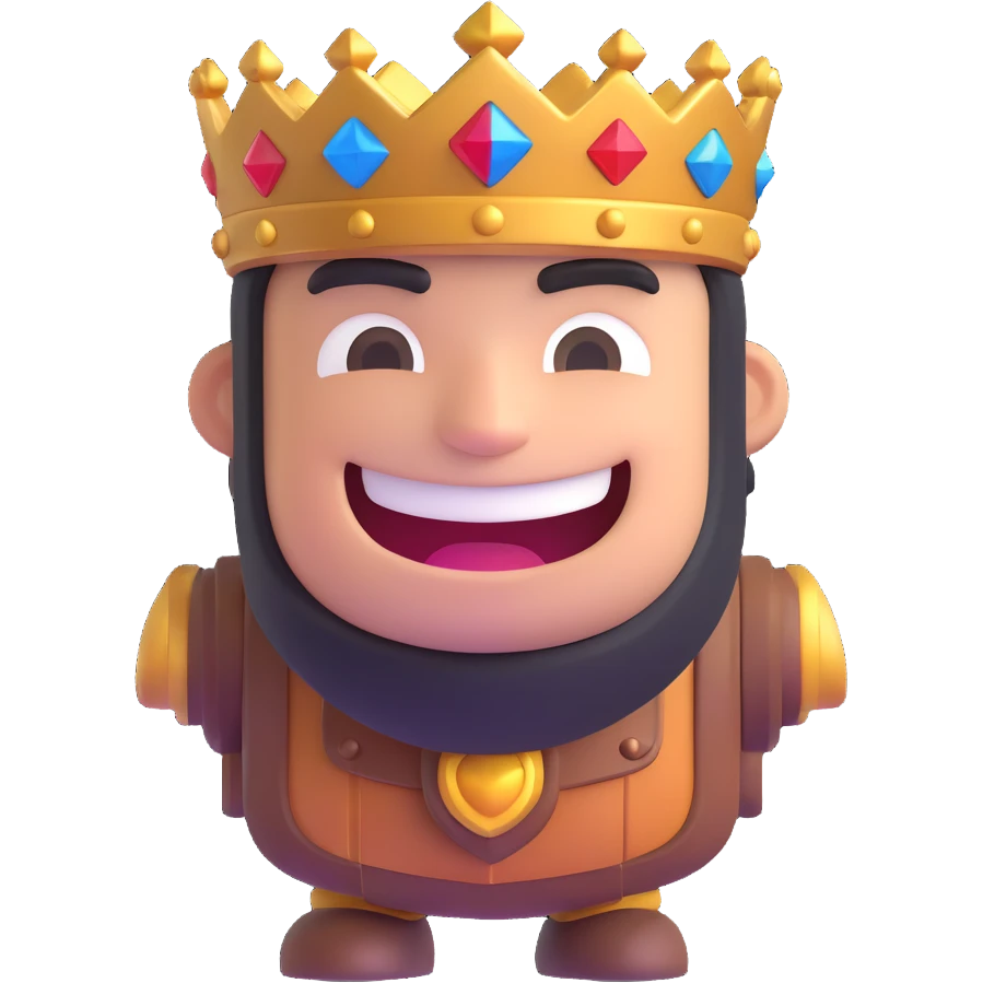 laughing Clash Royale character, 3D emoji style emoji