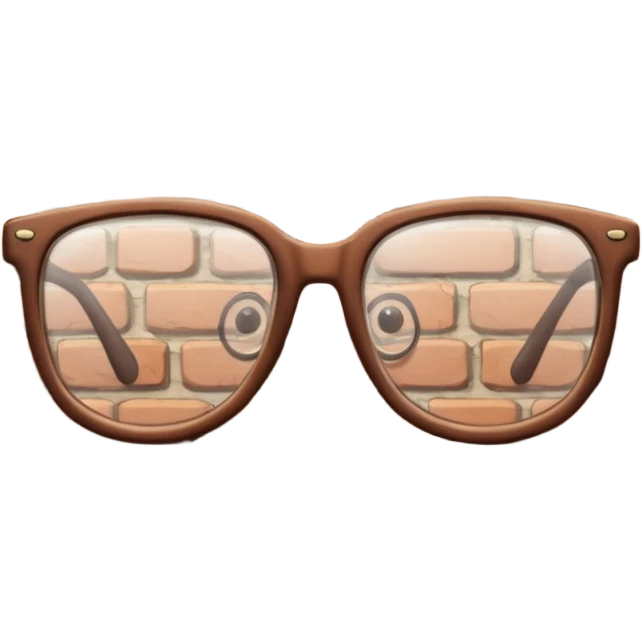 Brick wall with glasses emoji