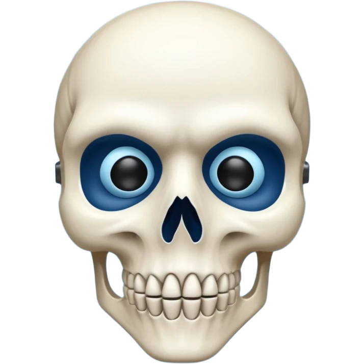 skeleton wearing blue mask emoji
