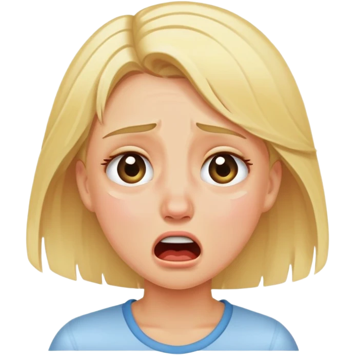 Hysterically crying blonde girl  emoji