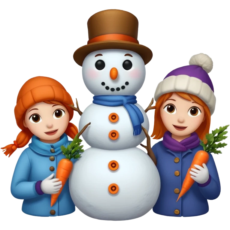 people making a snowman emoji