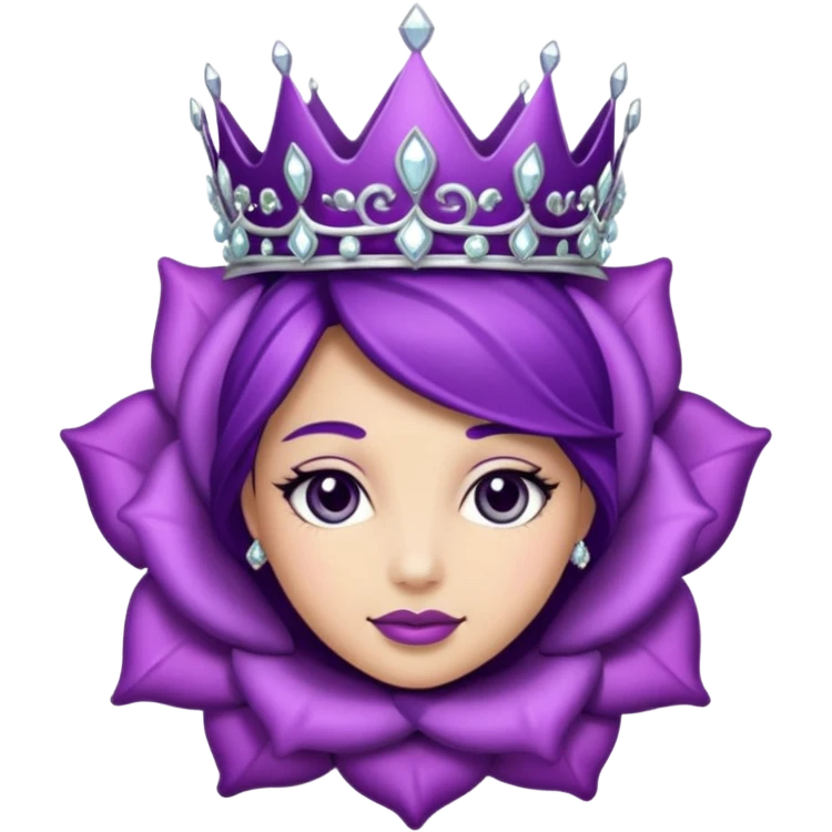 Purple rose with silver tiara emoji