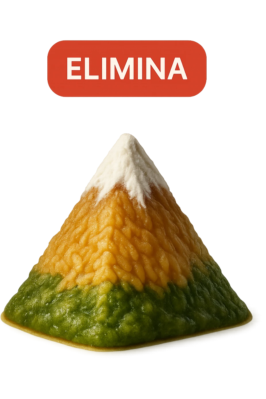emoji stile iphone di montagna di cibo con tasto "ELIMINA" SOPRA , iperrealistico 4k, isolato su sfondo bianco emoji