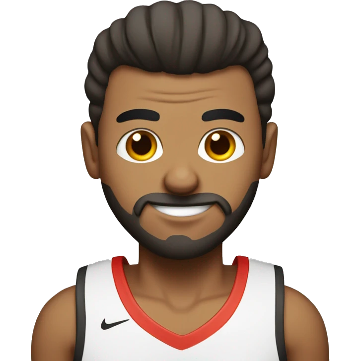 A turkish guy, with slick hair back, with basketball, portrait emoji