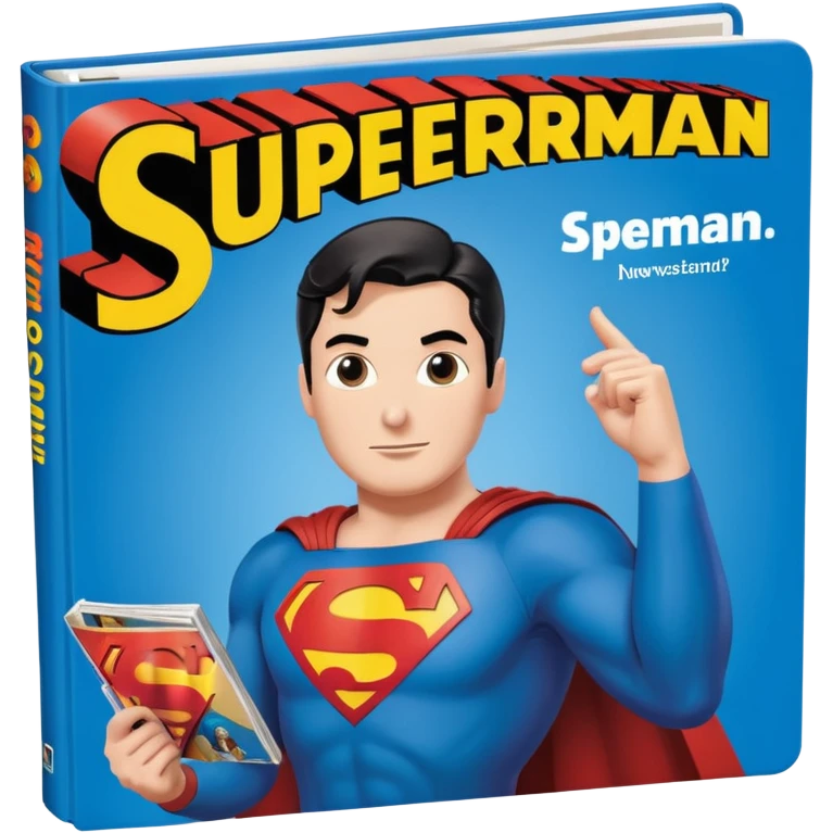 a magazine with Superman on the cover emoji