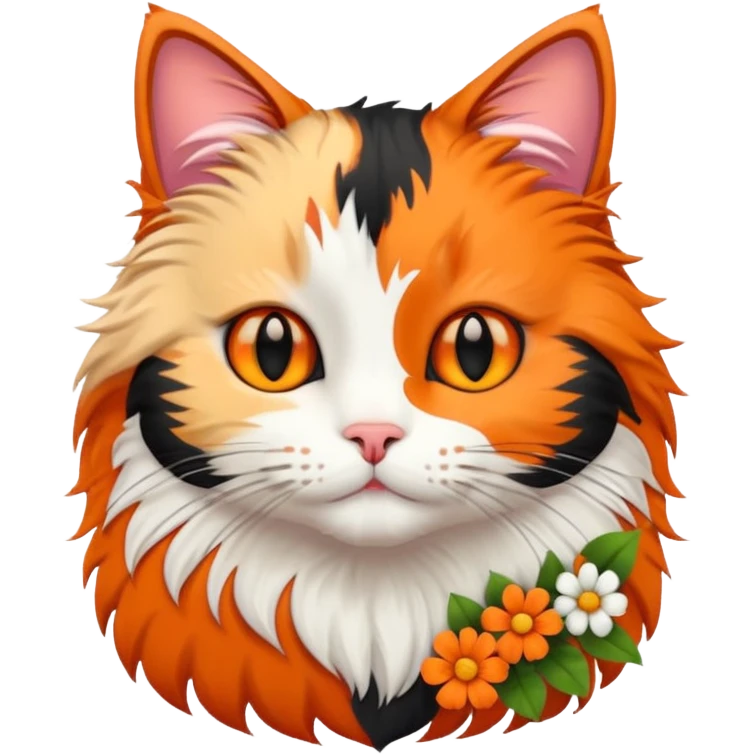 котик  з квітами  emoji